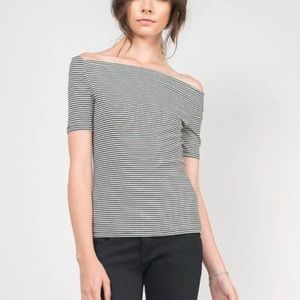 J. Crew Off Shoulder Striped Tee